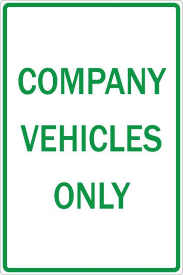Zing Parking Sign, Company Vehicles Only, Recycled Aluminum, 12H
